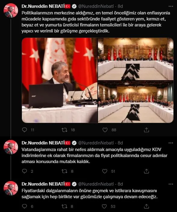 Bakan Nebati 30 sektör temsilcisiyle enflasyon zirvesinde bir araya geldi-2