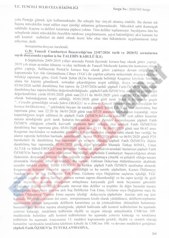 Gülistan Doku dosyasında kritik gelişme: Gizli tanığın “Pertekli korucu” beyanı sonrası Fatih Özmen tutuklandı-4