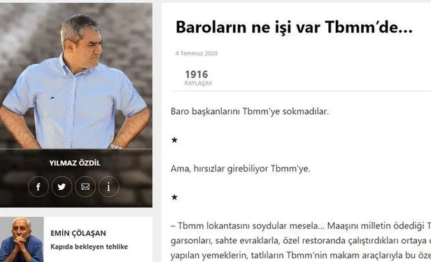 Son dakika: TBMM Başkanlığından Sözcü gazetesi yazarı Yılmaz Özdil hakkında suç duyurusu-1
