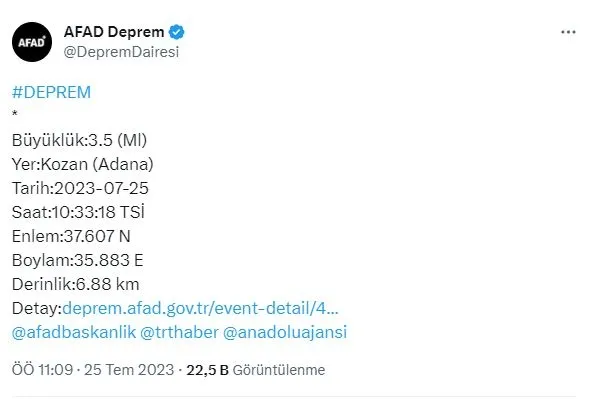 Son dakika: Adana'da deprem... Çevre illerden hissedildi | Osmaniye Kahramanmaraş AFAD KANDİLLİ SON DEPREMLER-7