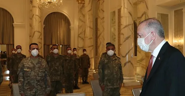 Başkan Erdoğan Bakü’de Azerbaycan Görev Grubu’ndaki askerleri kabul etti