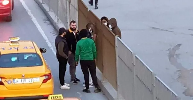 Avcılar'da taksiciyle yabancı uyruklu yolcunun ücret tartışması! Demir parmaklıkların arasında bekleterek gitmelerine izin vermedi