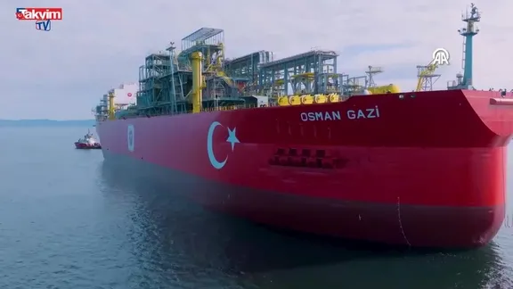 Yüzer platform "Osman Gazi" drone ile görüntülendi!