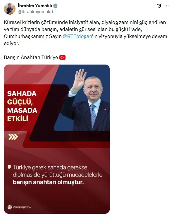 barisin-anahtari-turkiye-mesaji-gundeme-damga-vurdu-1776449529271.jpeg Barışın Anahtarı Türkiye mesajı gündeme damga vurdu: Bakanlardan peş peşe destek-3