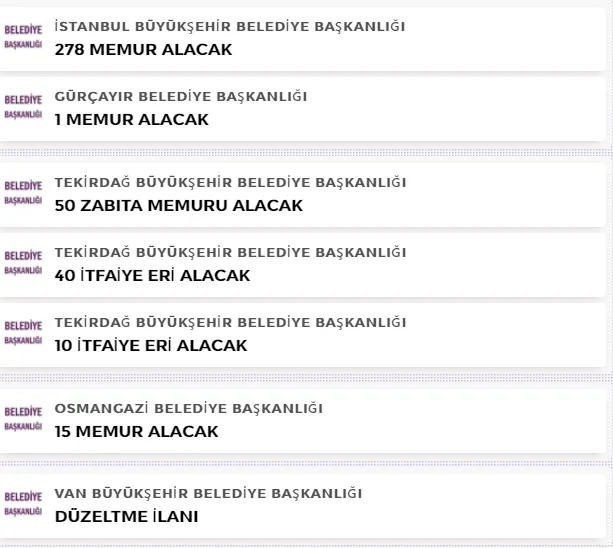 Bugün son dakika yayımlandı! O belediyeler memur alımı ilanı açıkladı! KPSS en az 50 puan... İşte kadrolar ve şartlar-7