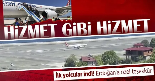 Rize-Artvin Havalimanı’na ilk yolcu uçağı indi! Başkan Erdoğan’a özel teşekkür