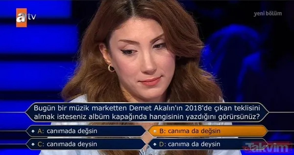 Kenan İmirzalıoğlu'nun sunduğu Kim Milyoner Olmak İster'de kafa karıştıran Demet Akalın sorusu - 3
