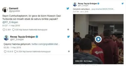 Cumhurbaşkanı Erdoğan öğrencilerle sahur yaptı