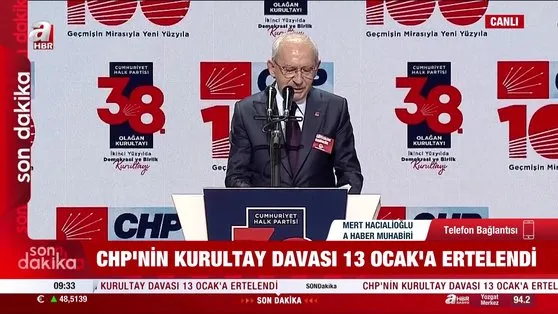 CHP’nin kurultay davası 13 Ocak’a ertelendi