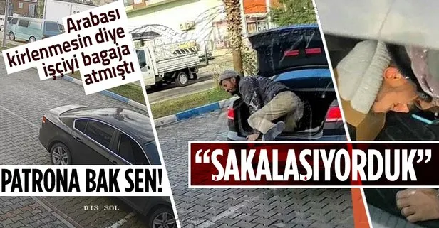 Aracı kirlenmesin diye işçiyi bagaja attı!