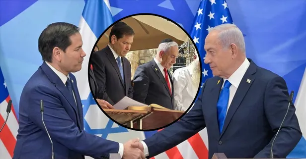 Soykırımcı Netanyahu ve ABD Dışileri Bakanı Rubio Ağlama Duvarı'nda! Dikkat çeken kipa detayı