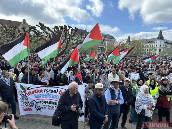 2024 Eurovision Şarkı Yarışması'nın finalinin başlamasına saatler kala on binlerce kişi soykırımcı İsrail'i protesto etti - 30