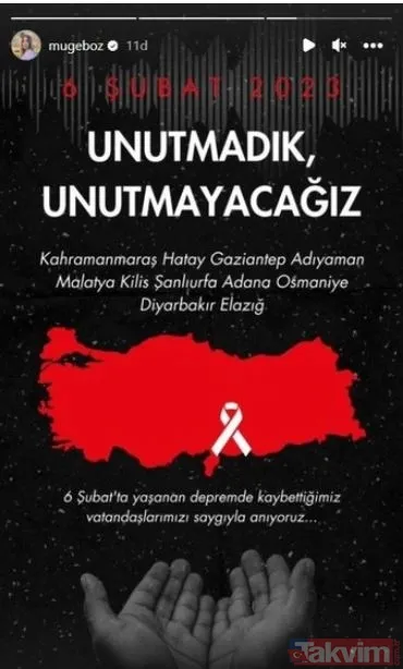 Ünlülerden 6 Şubat paylaşımları: Unutmadık, unutmayacağız! Alişan, Esra Erol, Demet Akalın, Pınar Altuğ, Özge Törer, Burak Özçivit... - 16