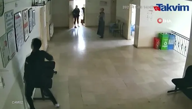 Aile sağlığı merkezinde satır paniği kamerada
