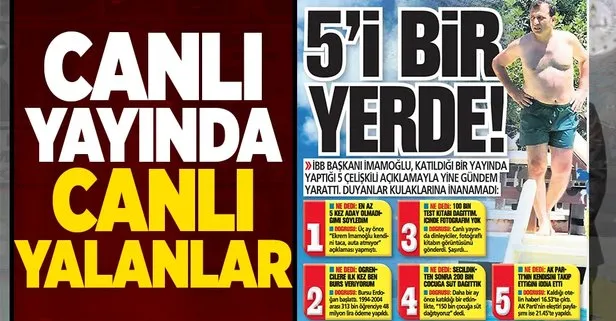 CHP’li İBB Başkanı Ekrem İmamoğlu’ndan 5’i bir yerde yalan!