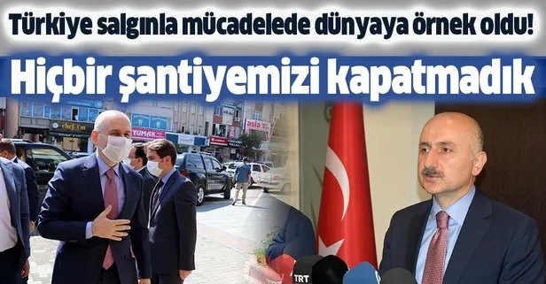 Ulaştırma ve Altyapı Bakanı Adil Karaismailoğlu: Salgın sürecinde hiçbir şantiyemizi kapatmadık