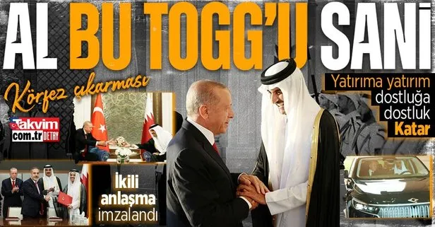Başkan Recep Tayyip Erdoğan Katar’da! Samimi pozlar, Togg hediyesi... İkili anlaşma imzalandı