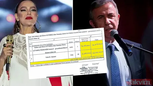 CHP'li belediye ile organizatör firmadan milyonluk tezgah! Mansur Yavaş'ın Ebru Gündeş'e verdiği konser ücretinin belgesi ortaya çıktı - 1