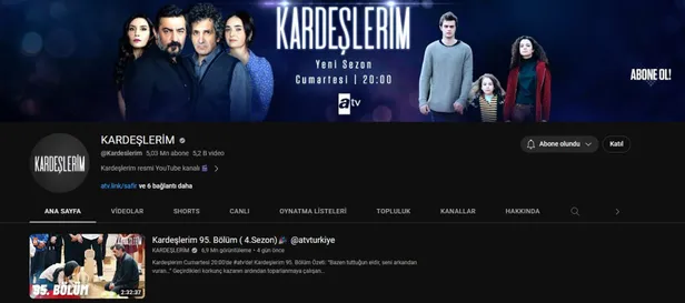 Atv'nin fenomen dizisi Kardeşlerim'in Youtube hesabı rekora koşuyor!-3