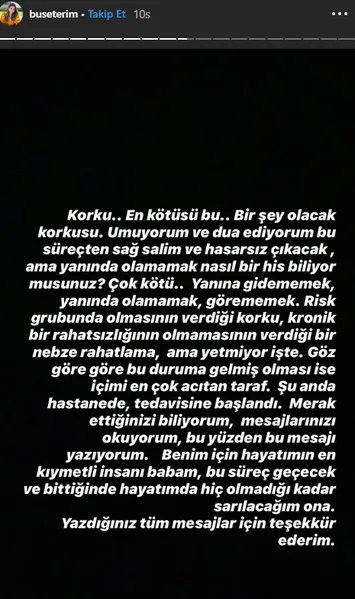 Corona virüse yakalanan Fatih Terim'in kızı Buse Terim'den ilk açıklama-2