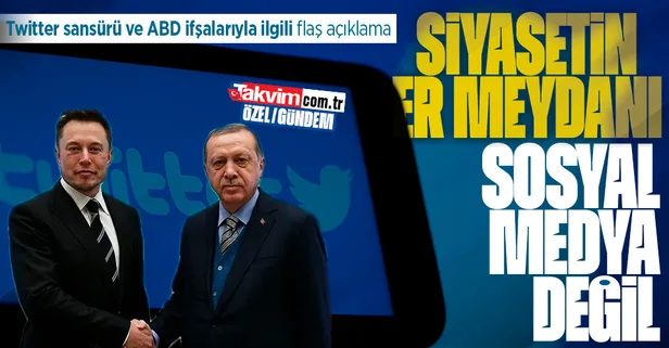 Başkan Erdoğan'dan Twitter'da sansür açıklaması: "Elon Musk'la oturur konuşuruz! Siyasetin er meydanı sosyal medya değildir"