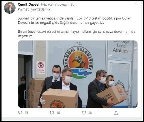 Samsun Atakum Belediye Baskani Covid 19 Oldu Takvim
