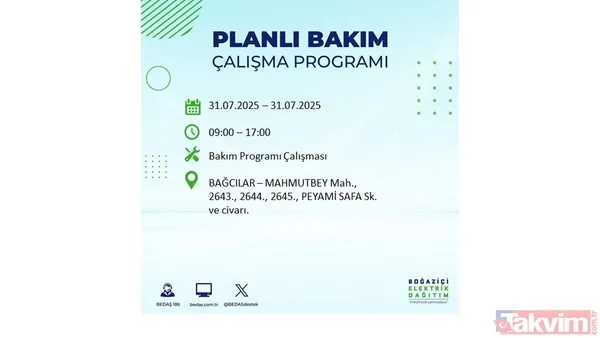 İstanbul'da bugün elektrik kesilecek mi? 31 Temmuz Perşembe elektrik kesintisi yaşanacak ilçeler hangileri? - 41
