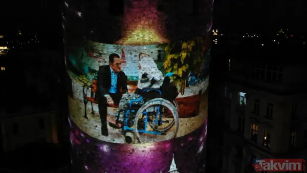 Anneler Günü, Galata Kulesi'ne yansıtılan fotoğraflarla kutlandı! Mustafa Kemal Atatürk ve Başkan Erdoğan... - 32