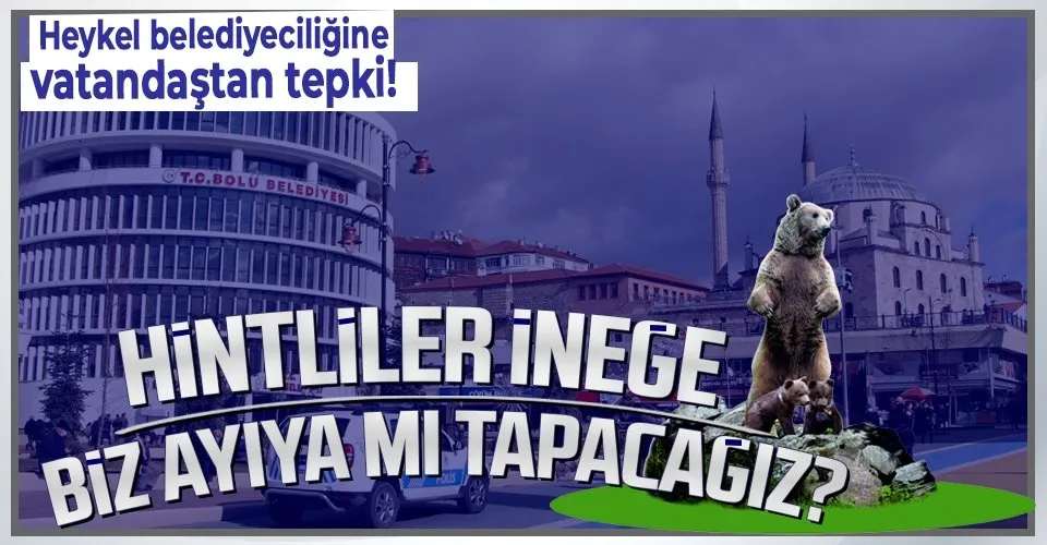 chp li bolu belediyesi ayi heykeli