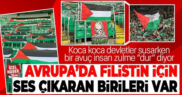 Celtic taraftarları Filistin'e destek oldu! Stadı bayraklarla donattılar