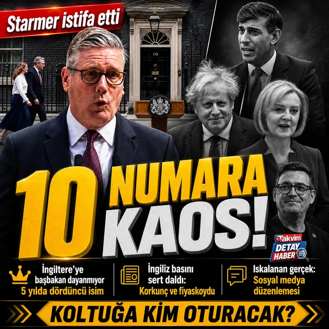 İngilterede yine kaos: Keir Starmer istifa etti! Boris Johnsondan Rishi Sunaka ilk değil | İngiliz basını sert daldı