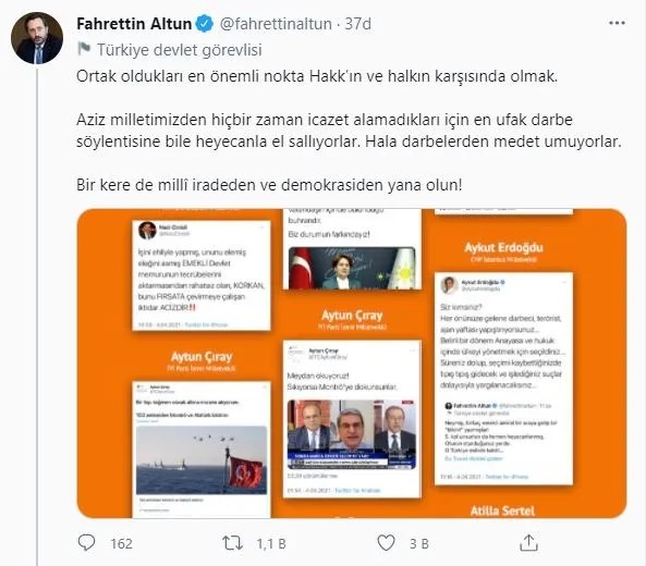 iletisim-baskani-fahrettin-altundan-darbe-imali-bildiriye-sahip-cikan-chp-ve-iyi-partili-isimlere-tepki-1617564689694.jpg İletişim Başkanı Fahrettin Altun'dan darbe imalı bildiriye sahip çıkan CHP ve İYİ Partili isimlere tepki!-3