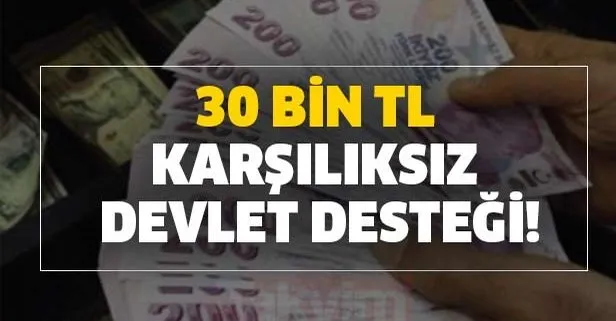 30 bin TL karşılıksız devlet desteği!