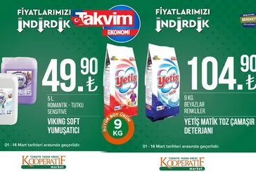 Tarım Kredi Kooperatif marketlerine bugün giden havada kapacak! Aktüel ürünler kataloğu az evvel sergilendi! Çamaşır deterjanı 104,90 TL!