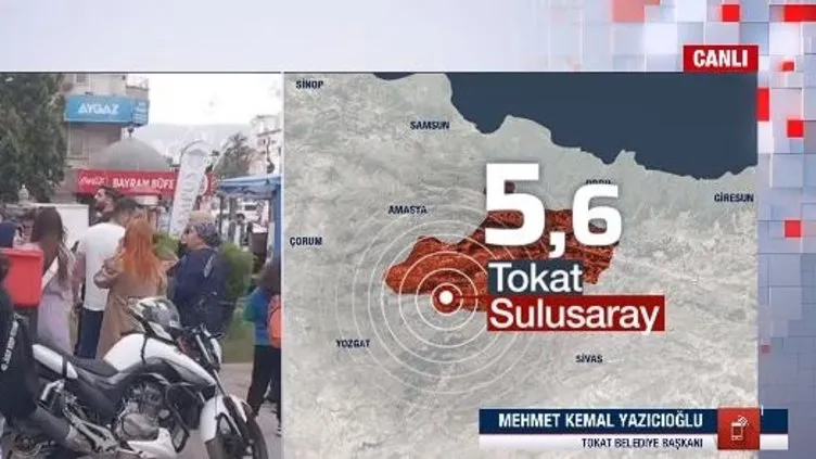 Tokat’ta 5,6 büyüklüğünde deprem! Detayları Tokat Belediye Başkanı A Haber canlı yayınında aktardı