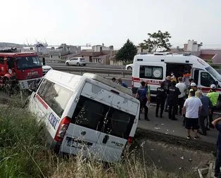 Tekirdağ’da işçi servisi devrildi: 5 yaralı