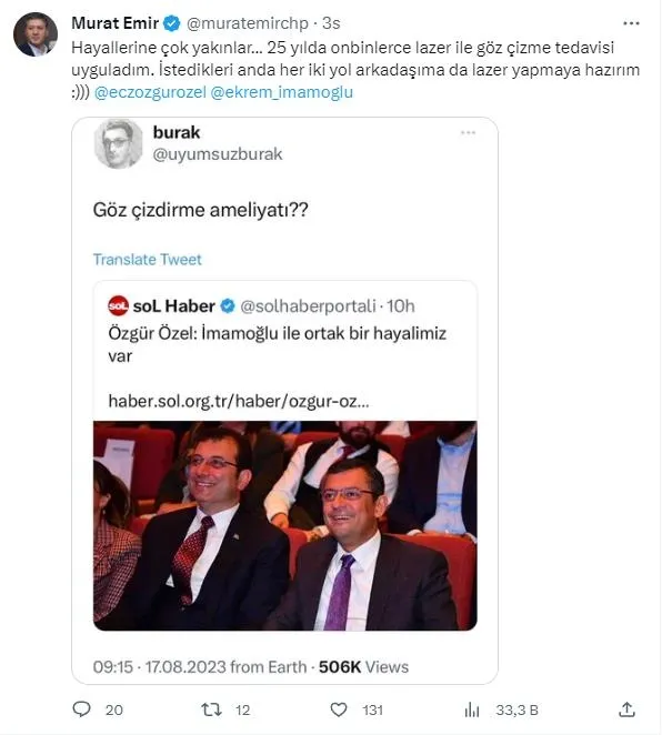 1692297893555.jpeg CHP'li vekilden İmamoğlu ve Özel'e bomba rest! Açık açık alay etti: Çizmeye hazırım!-7