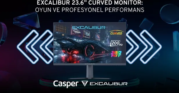 Casper hız ve görüntü kalitesinde yeni standartları belirleyen Excalibur 23.6” curved monitörünü satışa sundu