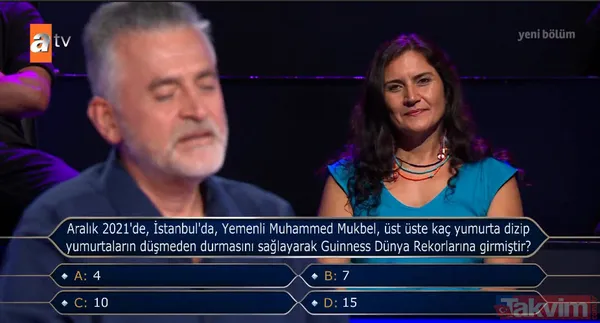 Kenan İmirzalıoğlu Kim Milyoner Olmak İster'de sordu, cevabı duyan 'yok artık' dedi! Yumurta ve Guinness rekoru... - 5