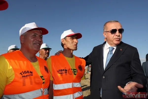 Başkan Erdoğan biçerdöverde buğday hasatı yaptı - 29