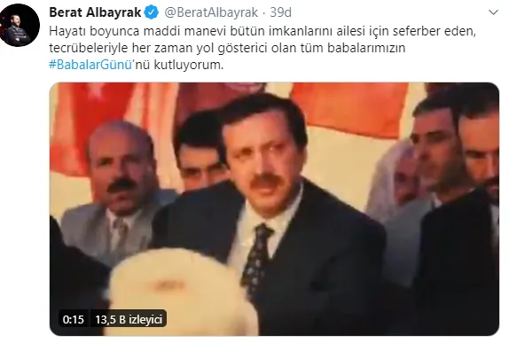 Hazine ve Maliye Bakanı Berat Albayrak'tan Babalar Günü mesajı!-1