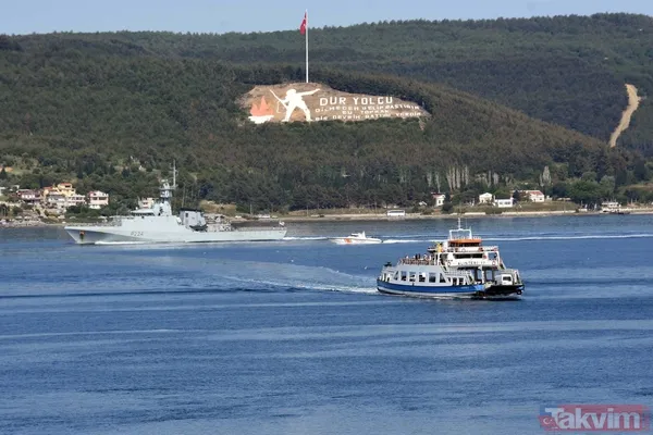 İngiliz savaş gemisi 'HMS Trent' Çanakkale Boğazı'ndan geçti - 1