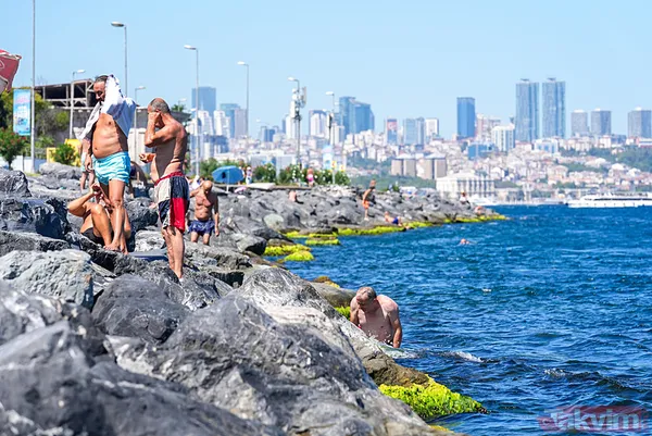 İstanbul’da sıcak havadan bunalanlar denize girerek serinledi - 3