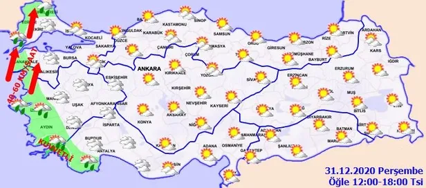 SON DAKİKA: Meteorolojiden o illere kuvvetli yağış ve rüzgar uyarısı! | 31 Aralık İstanbul'da hava nasıl olacak?-5