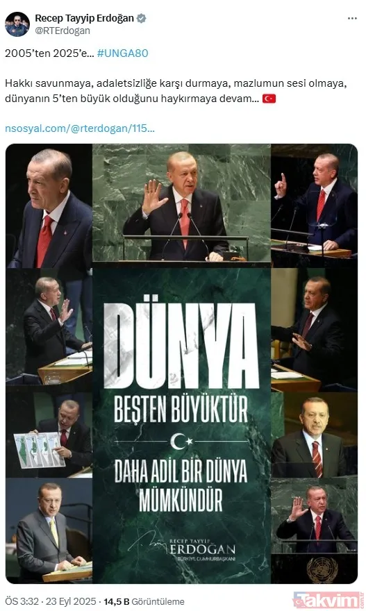 Dünyanın kilitlendiği konuşma öncesi sosyal medya yıkıldı: Filistin’in sesi Erdoğan | PalestinesVoiceErdogan - 11
