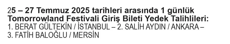 Getir Durex Kampanyası çekiliş sonuçları (Takvim Gazetesi)