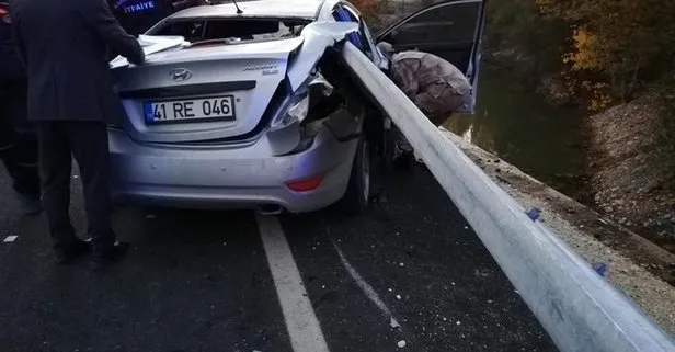 Bariyer otomobile ok gibi saplandı!