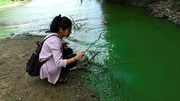 Son dakika: Eyüpsultan'da korkutan görüntü: Şahintepe Gölü'ne kimyasal atık boşalttılar-2
