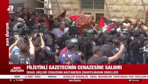 Son dakika: İsrail polisi, öldürülen Al Jazeera muhabiri Ebu Akile'nin cenazesine müdahale etti