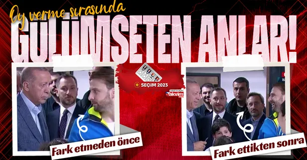 14 Mayıs Cumhurbaşkanlığı ve Milletvekili seçimlerinde oy verme sırasında Başkan Erdoğan’ı fark etmeyen seçmenin şaşkınlığı gülümsetti